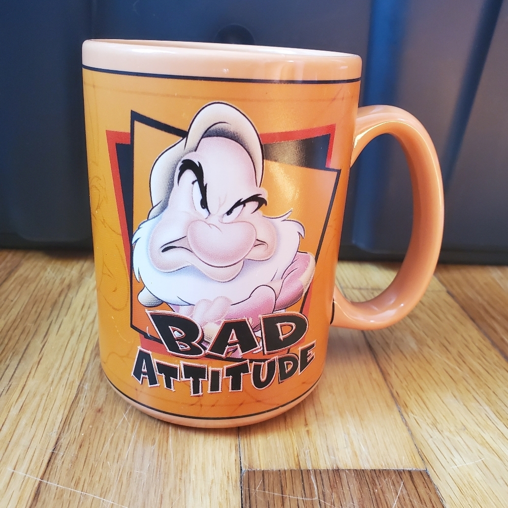 Bad attitude‎ grumpy dwarf Florida orange coffee mug